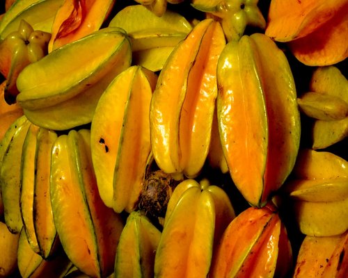 Fresh ripe papaya slices
